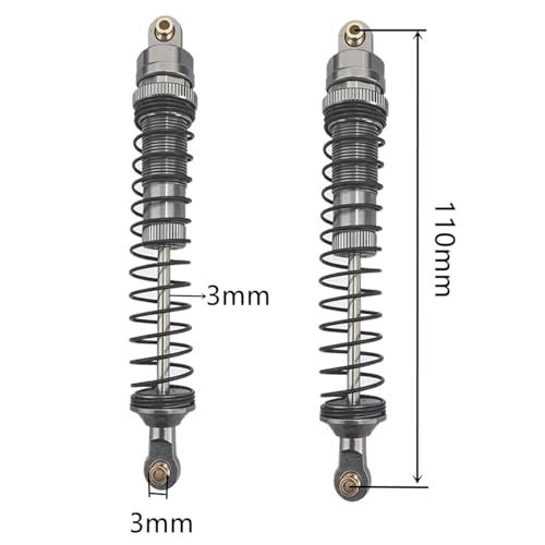 RC Crawler Shock Set, Metal Oil-Filled Dampers for Axial SCX10 90046 AXI231017 TRX-4 D90 Wraith 1/10 Scale Upgrade Shocks(gray, 110mm)
