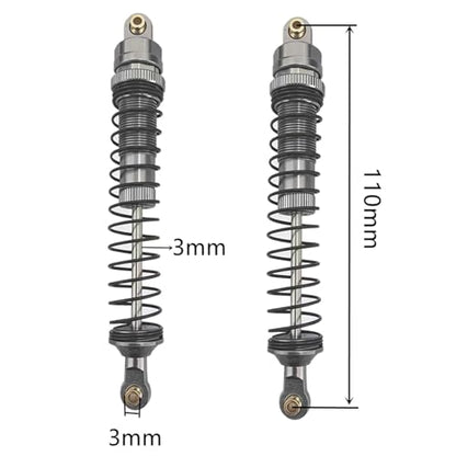 RC Crawler Shock Set, Metal Oil-Filled Dampers for Axial SCX10 90046 AXI231017 TRX-4 D90 Wraith 1/10 Scale Upgrade Shocks(gray, 110mm)