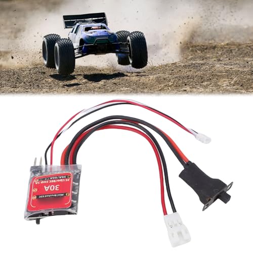 Zunate 30A Mini RC Brushed ESC with Brake for 1/32 1/18 /24 Scale Cars, Compatible with 2S Lipo NiMH Batteries and N20 N030 N050 N130 N180 Brushed Motors