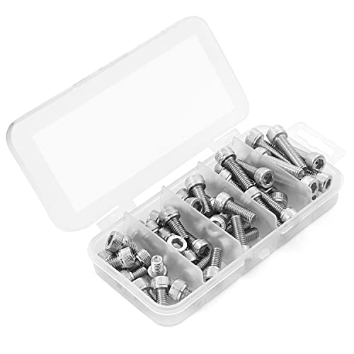 M6 x 8mm 12mm 16mm 20mm 25mm Hex Socket Head Cap Screws Bolts 304 Stainless Steel Metric Machine Allen Hex Drive, Fully Threaded, Assortment Kit 50PCS - size: M6 x 8/12/16/20/25mm (50PCS)