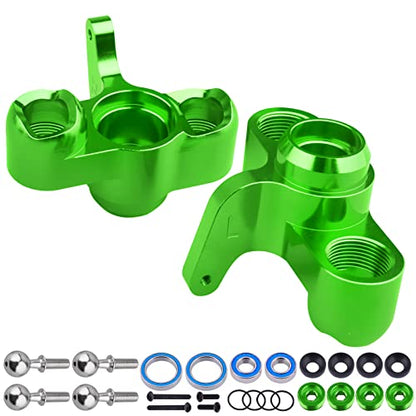 Aluminum Front Steering Blocks Steering Knuckle for Arrma 1/8 Kraton/Outcast/Notorious 6S BLX Upgrades Parts,Replace AR330505 (Green) - color: Green