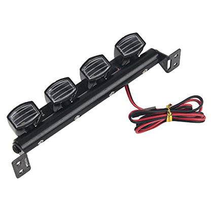 RC LED Light Bar Roof LED Lamp Compatible with Traxxas TRX-4 SCX10 90046 D90 SCX10 II CC01 Redcat Gen7 1/10 RC Crawler Car Truck (4 Led Light) - style: 4Led Light
