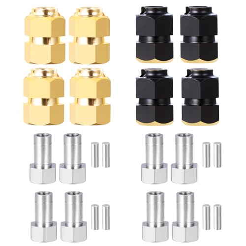 LSG Brass Wheel Hex Hub Extension Adapter Extenders for Tra-xxas 1/18 TRX4 | CNC Machined Wheel Spacers Upgrade Parts - color: Yellow
