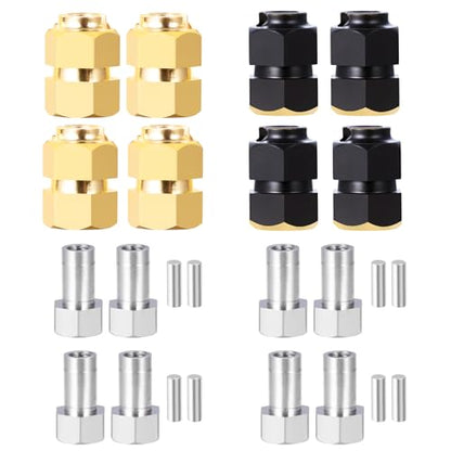 LSG Brass Wheel Hex Hub Extension Adapter Extenders for Tra-xxas 1/18 TRX4 | CNC Machined Wheel Spacers Upgrade Parts - color: Yellow
