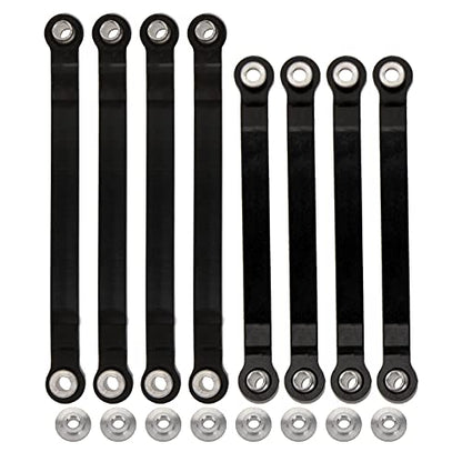Metal Chassis Pull Rods Link Suspension Tie Rod Upgrade Parts Compatible with MN Model D90 D91 D96 D99 D99S MN90 MN99S 1/12 RC Car (Black) - color: Black