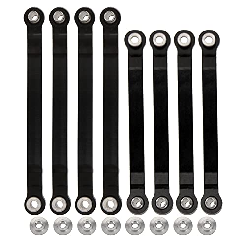 Metal Chassis Pull Rods Link Suspension Tie Rod Upgrade Parts Compatible with MN Model D90 D91 D96 D99 D99S MN90 MN99S 1/12 RC Car (Black) - color: Black