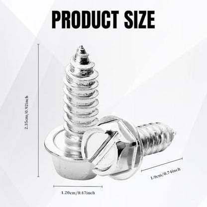 License Plate Screws, License Plate Screw Kit for Front & Rear Plates, 4PCS | Rust Proof License Plate Bolts, Stainless Steel Screws for US Domestic Vehicles & Select Imports - color: 4PCS Silver