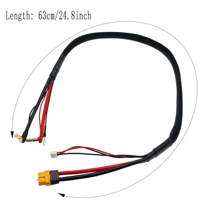 RC 2S XT60 Lipo Battery Charging/Balance Cable Leads with 4mm/5mm Bullet Connector(600MM)