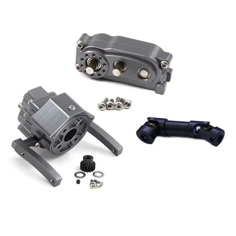 for RC Car Front Motor Transmission Prefixal Gearbox Transfer Case for 1/10 Crawler Axial SCX10 & II Upgrade Parts(UnShiftable GearboxB) - color: Unshiftable Gearboxb