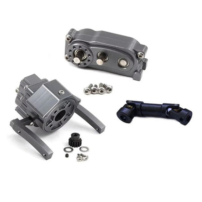 for RC Car Front Motor Transmission Prefixal Gearbox Transfer Case for 1/10 Crawler Axial SCX10 & II Upgrade Parts(UnShiftable GearboxB) - color: Unshiftable Gearboxb
