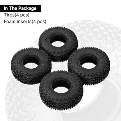 INJORA 0.7" XHX Pin Tires 40 * 14mm for Axial SCX30 Upgrade, T7021