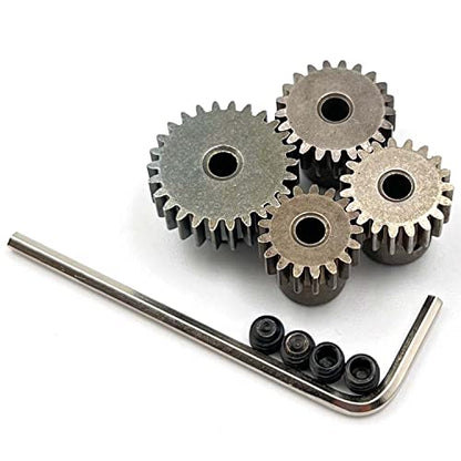 FainWan 4-Pack Steel Metal Mod 0.6 Module Pinion Gear Set Motor Gears 5mm Shaft Hole 17T 21T 26T 29T for RC Cars Trucks Crawlers Buggies