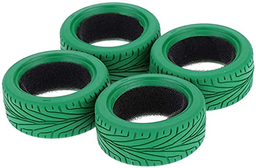 1/10 RC On-Road Car Tyres,WONFAST 4PCS 65mm Grain Drift Rubber RC Tire Replacement for 1/10 RC On Road Run-flating Racing Car for HSP Tamiya HPI Kyosho (Green) - color: 65mm-Green