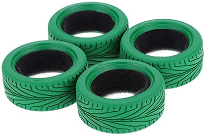 1/10 RC On-Road Car Tyres,WONFAST 4PCS 65mm Grain Drift Rubber RC Tire Replacement for 1/10 RC On Road Run-flating Racing Car for HSP Tamiya HPI Kyosho (Green) - color: 65mm-Green