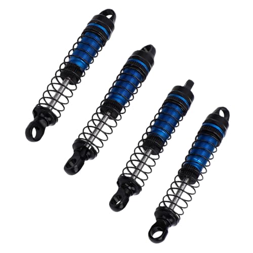 60MM Threaded for 1/18 RC Crawler Upgrade, Aluminum Alloy Damper Replacement Parts Compatible with Bronco K10, 4PCS (Blue) - color: Blue