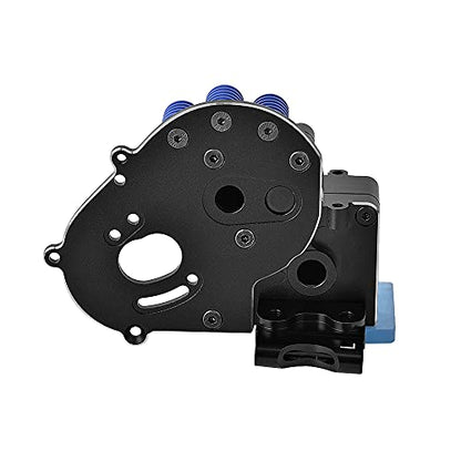 Globact Aluminum Transmission Case Gearbox with Aluminum Motor Plate and Arm Mounts Upgrade Parts for Traxxas Slash 2WD Rustler Stampede Bandit 1/10 RC Car (Replace of 3691) | Aluminum Gearbox Halves for Traxxas Slash 2WD Rustler Stampede Bandit F-150 (Re
