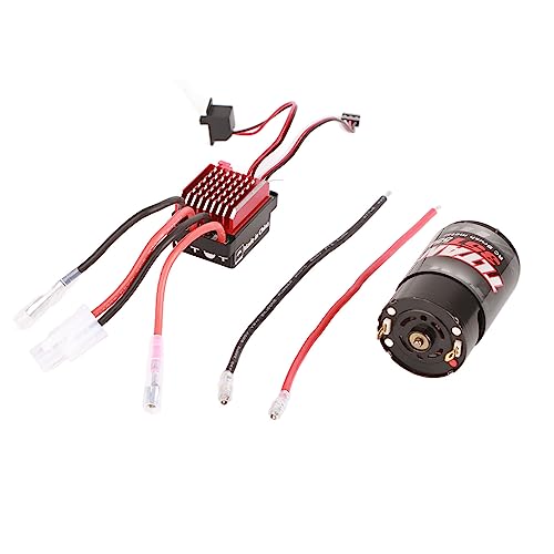 RC Car Motor ESC 360A TwoWay Brake Climbing Drag Brake Automatic Throttle Adjustment, Black Metal, Compatible with SCX10 (35T) - size: 35T, style: 35T
