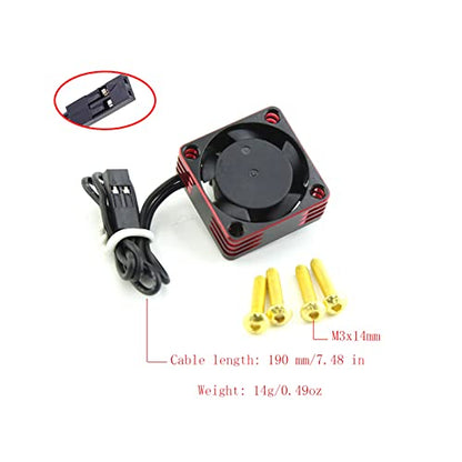 Lifehead 28000RPM Motor and ESC Cooling Fan Cooler RC Aluminum Cooling Fan for RC car 1/8 1/10 1/12 Scale 540 550 and Other Brushed/brushless Motors (red + Gold) 25 * 25mm - color: Red (25*25*10mm)