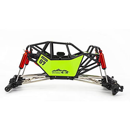 1/10 RC Car 310mm Wheelbase Rock Buggy Frame Chassis with Nylon Tube Roll Cage for 1/10 Remote Control Crawler Car SCX10 90046 TRX4 (Without Wheels, Green) - color: Without Wheels, Green