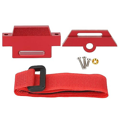 Tall Battery Holder Mount Hold Down for 1/10 Slash 2WD 5822 5822A Chassis, Aluminium Alloy RC Battery Mount Plate, Battery Holder Mount with Strap for 1/10 Slash (Red) - color: Red