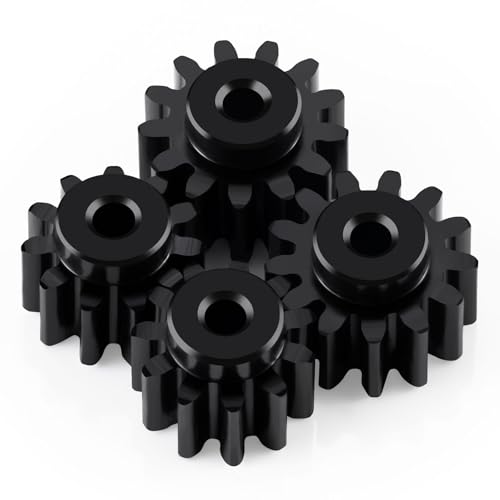 4Pack Hard Plastic Upgrade Pinion Gear Set Motor Gears 11T 13T 0.5M 2mm Shaft Compatible with Losi 1:24 Micro-B 2WD Buggy Upgrades Parts