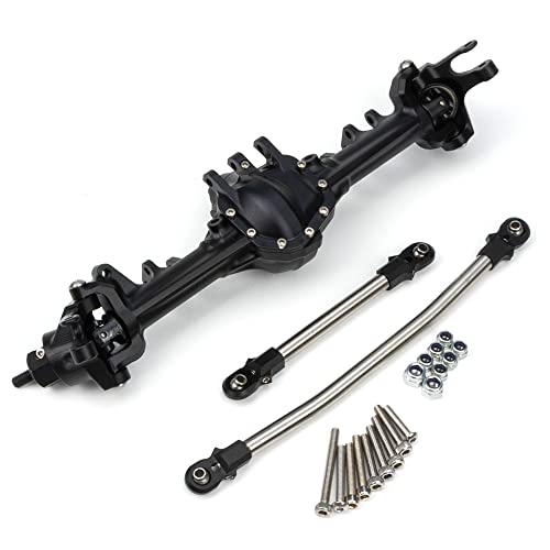 Aluminum Front & Rear Axles CNC Complete Axle Set for 1/10 RC Crawler Car Axial SCX10 II RGT 86100 Redcat GEN8 Element Enduro CC01 (Black Front Rear Axle) - color: Black Front Rear Axle