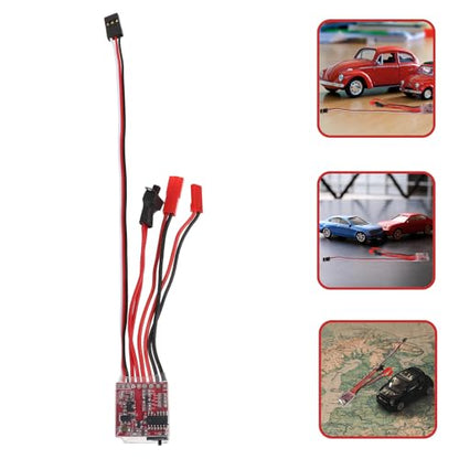 Uonlytech 20a 4.8v-8.4v Compatible Brushed Electronic Speed Controller with Brake Switch High Stability PCB Design for Rc Vehicles and Remote Model Cars User-Friendly for Professionals