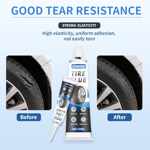 Tire Repair Glue Kit for Car, 3.53 Oz Tire Repair Adhesive | Waterproof & Heat-Resistant - Black Sidewall Rubber Cement for Car, Ideal for Tires Surface Cracks and Detachment