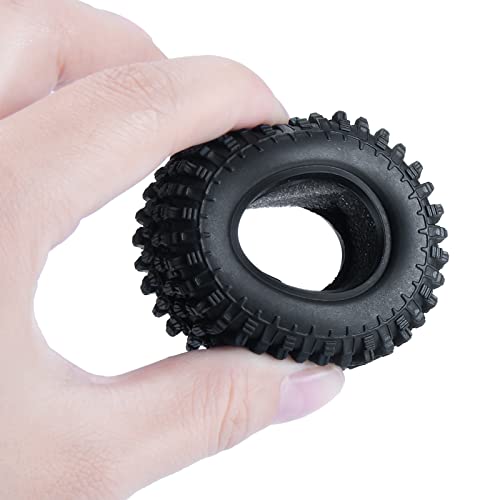 SWX 1.0 4Pcs Micro Rubber Tires for SCX24 1/24 RC Crawler Car 50mm | 1.0 Tires, Micro Rubber Tires, 50mm, SCX24, 1/24 Crawler, 4Pcs - size: 50mm