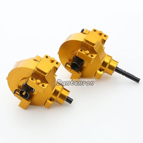 1/10 RC Electric Car Front Drive Diff Gear Box Assembly Set Upgraded Parts Compatible with 1:10 Car HSP Redcat Himoto Volcano EPX 94106 94107 94108 94111 94123 (Gold) - color: Gold
