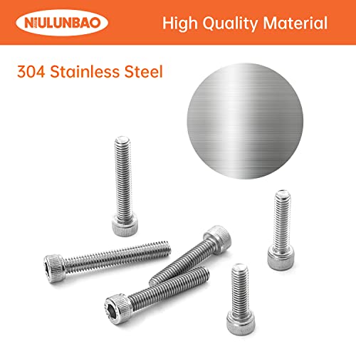 M6 x 20mm 25mm 30mm 35mm 40mm Hex Socket Head Cap Screws Bolts 304 Stainless Steel Metric Machine Allen Hex Drive, Fully Threaded, Assortment Kit 50PCS - size: M6 x 20/25/30/35/40mm (50PCS)