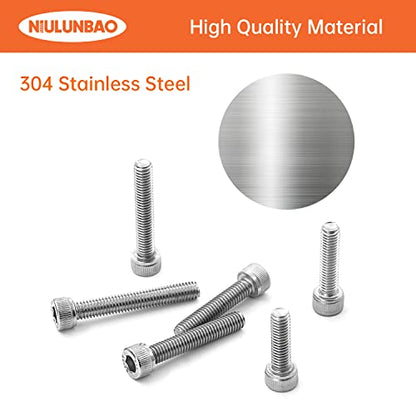 M6 x 20mm 25mm 30mm 35mm 40mm Hex Socket Head Cap Screws Bolts 304 Stainless Steel Metric Machine Allen Hex Drive, Fully Threaded, Assortment Kit 50PCS - size: M6 x 20/25/30/35/40mm (50PCS)