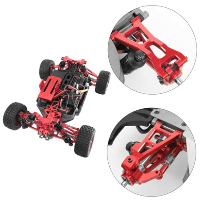 Aluminum Upgrade Kit, Front Rear Suspension Arms, Steering Knuckles & Hubs, R168Z Bearings for 1/16 MJX Hyper GO H16BM H16GT H16DR 16208 16209 16210 RC Truck Car Accessories Parts (Rde) - color: Rde