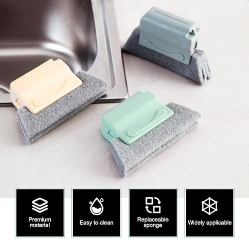 9 PCS Magic Window Track Cleaner, Multi-angle Window Groove Cleaning Brush, Sill Cleaning Tools Kit, Universal for Most Cars, Trucks, SUVs (Multicolored)