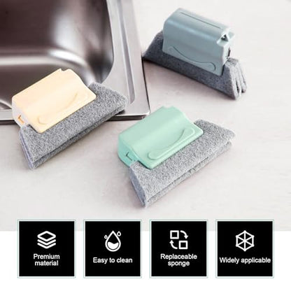 9 PCS Magic Window Track Cleaner, Multi-angle Window Groove Cleaning Brush, Sill Cleaning Tools Kit, Universal for Most Cars, Trucks, SUVs (Multicolored)