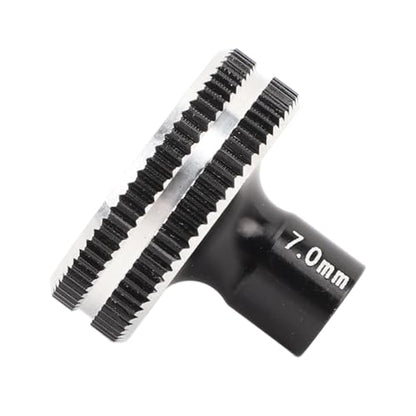 RC Short Nut Driver, Aluminum Alloy Hex Socket Wrench, Precision Short Handle Nut Driver for RC Car Truck Crawler, Lightweight Wheel Tool with Rust Sleeve (7MM)
