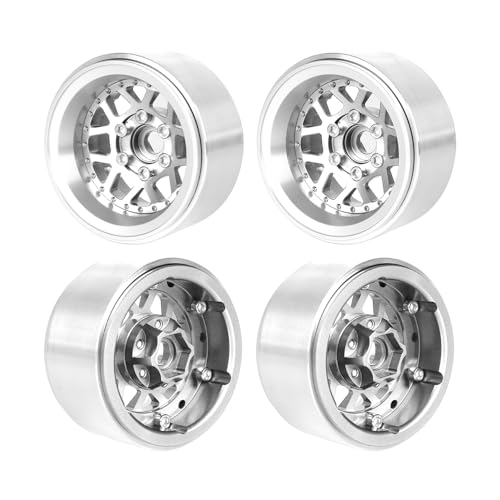 4PCS 1.9" Beadlock Wheel Rims Offset-10mm Aluminum Alloy Metal Wheel Hub for 1/10 RC Rock Crawler Car for Axial SCX10 TRX4 TRX6 D90 D110 Upgrade Accessories(Y-Shaped Grey) - color: Y-shaped Grey