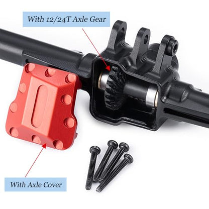 MORLORDY RC Complete Axles Set - Standard Extended Front Rear Axles Set with Steering/Steering Knuckles/Axles Gear and Cover/CVD Shaft for 1/18 TRX4M RC Car,Extended - color: Extended Axles Set