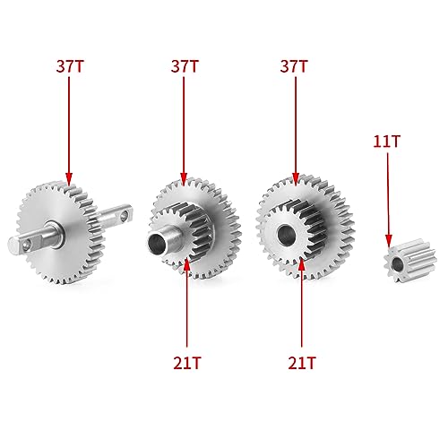 MOHERO Stainless Steel 9.7:1 Overdrive Transmission Gear Pinion Set for Tra-xxas 1/18 TRX4M Bronco Defender RC Crawler Car - color: 9.7:1