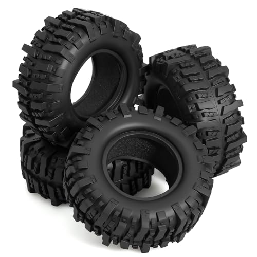 1.9'' Crawler Tires Mud Slingers Tyre OD 3.75'' For 1/12 RC Crawler MJX H12Y+ MN-128 MN82S LC79 1.9'' Beadlock Wheels (Tires) - color: Tires