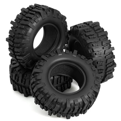 1.9'' Crawler Tires Mud Slingers Tyre OD 3.75'' For 1/12 RC Crawler MJX H12Y+ MN-128 MN82S LC79 1.9'' Beadlock Wheels (Tires) - color: Tires
