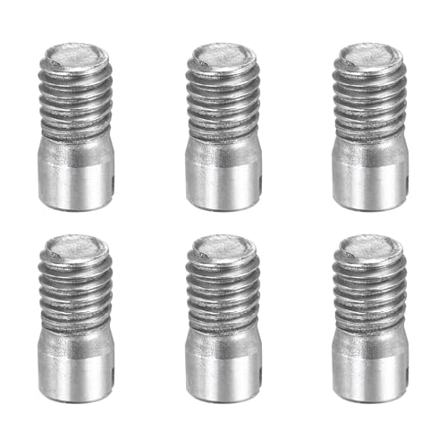MECCANIXITY 6 Pcs M5 x 10mm Slotted Cylindrical Pins, 304 Stainless Steel Dowel External Thread Locating Parallel Pins Shelf Support Peg Pin for Furniture Installation, DIY Project - size: M5 x 10mm