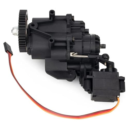 2-Speed Transmission Gearbox Assembly with Servo for 1/10 RC Crawler, Upgrade Replacement Gear Case with Motor Pinion & Cover (Compatible with TRX-4/TRX-6)