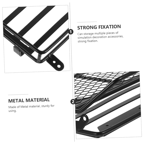 Car Roof Luggage Holder Rack for Rc Crawler Black Cargo Bracket for Simulation Accessories Lightweight Design for Easy Installation and Strong Fixation - size: 22.8X14.1cm