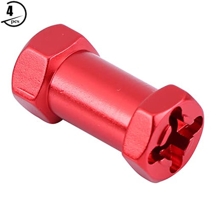VGEBY RC Hub Adapter, 4pcs 12mm Wheel Hex Hub Extension Adapter Drive Hub Widener Metal Adaptor for RC Vehicle Parts(25mm Red) 12Mm Spacers 12Mm Spacers 12Mm To 17Mm Hex Wheel Adapter