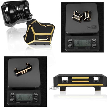 RC Upgrades Part for 1/10 TRX4,ARRCat Brass Front & Rear Portal Axles,Diff Covers,Axle Mount,Caster Blocks C Hub Carrier,Inner & Outer Portal Cover Housing,Hex Hub w/Red Diff Covers,Titanium - color: Titanium (1 Set)