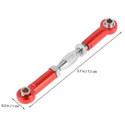 KOMBIUDA 6pcs Rc Car Rod Linkage Kit Aluminum Turnbuckles CNC Milled Easy to Install for Scale Rc Car Parts - color: Red