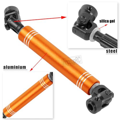 RC 113-137MM Crawler Drive Shaft Upgrades Part for 1/10 Axial SCX10 SCX10 II 90046 SCX10 III AXI03007 TRX4 D90,Universal Driveshaft,Steel and Aluminum axles,Gold(1PCS) - size: 113-137MM