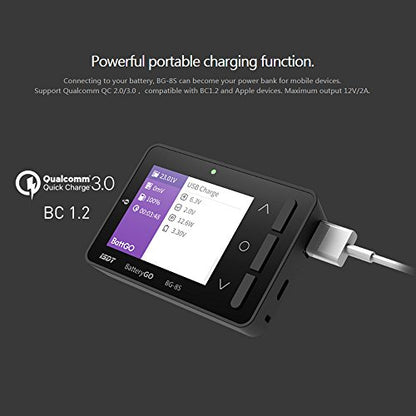 ISDT BG-8S BattGo Battery Meter, LCD Display Digital Battery Capacity Checker Balancer Tester for NiMH,LiPo,Life,Li-ion,Nicd