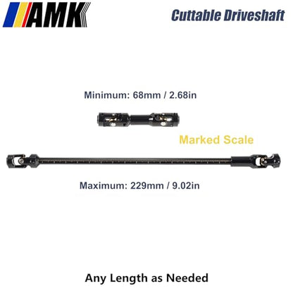 AMK 1/10 Scale Transmission Kit OD Transfer Case Gearbox with 30% Overdrive Gear Box 3Pcs Driveshafts for RC Crawler Axial SCX10 II Element Enduro DIY LCG Chassis (Black) - color: Black